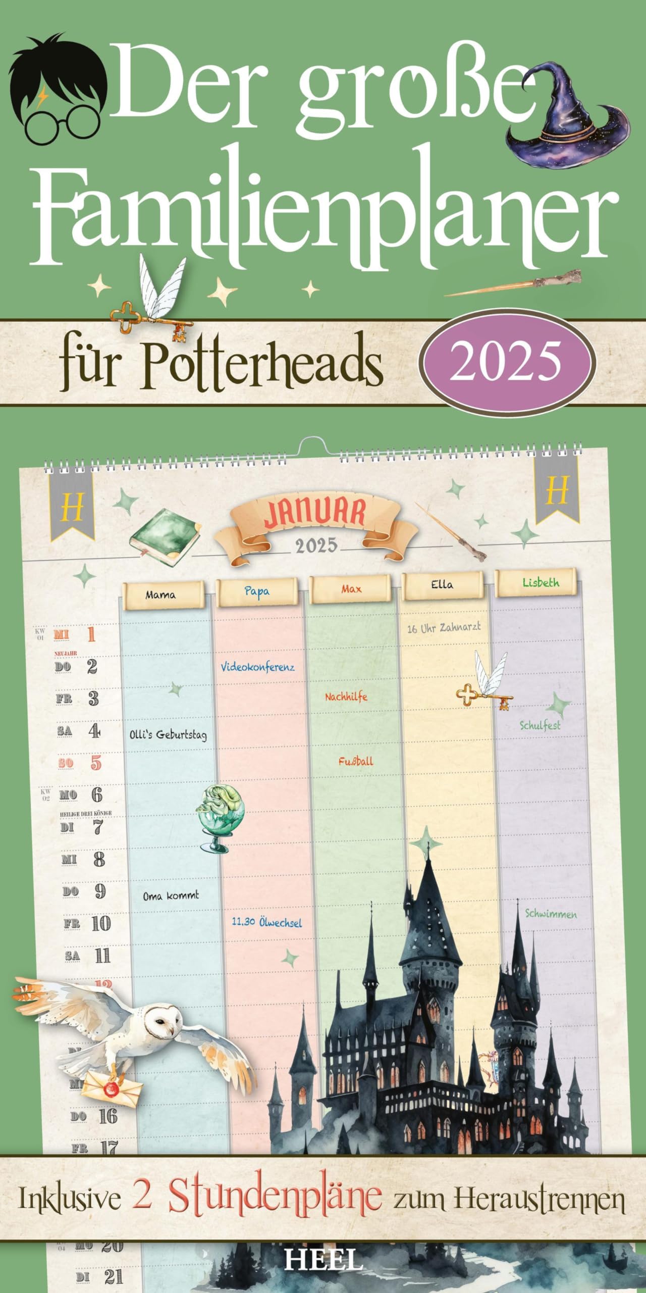 Der große Familienplaner für Potterheads. Kalender 2025: Der magische Familienplaner für alle Harry Potter-Fans Familienkalender Wandkalender 2025 Calendars