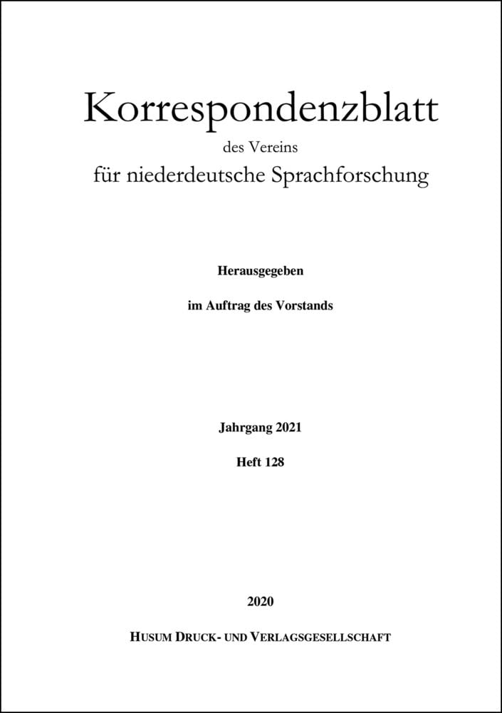 Korrespondenzblatt des Vereins für niederdeutsche Sprachforschung Books