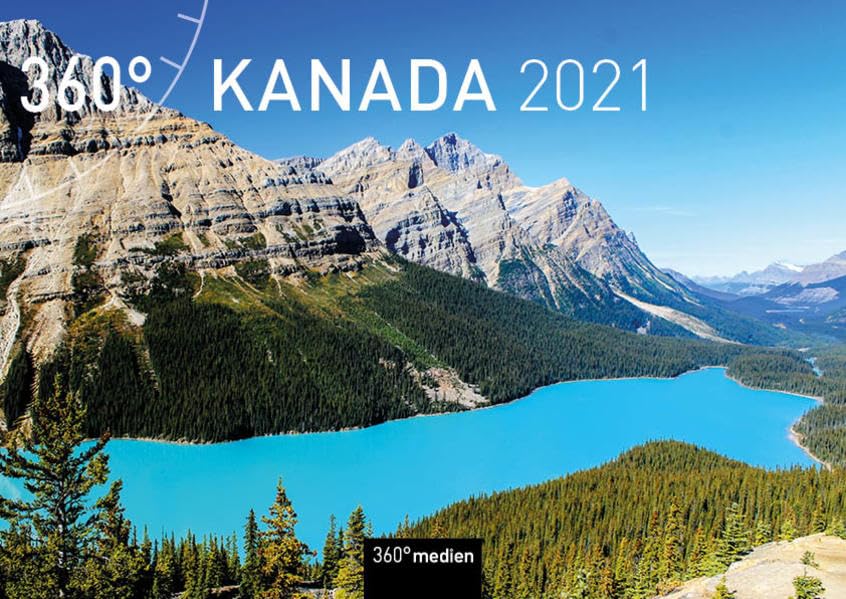 360° Kanada Klappkalender 2021: Wandkalender mit Kalendarium zum Aufklappen (A4 quer, offen A3 hoch) Leisure, Home & Garden