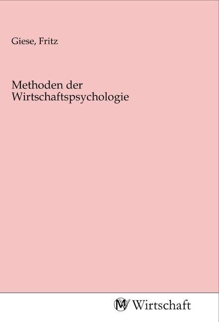 Product Image: Methoden der Wirtschaftspsychologie