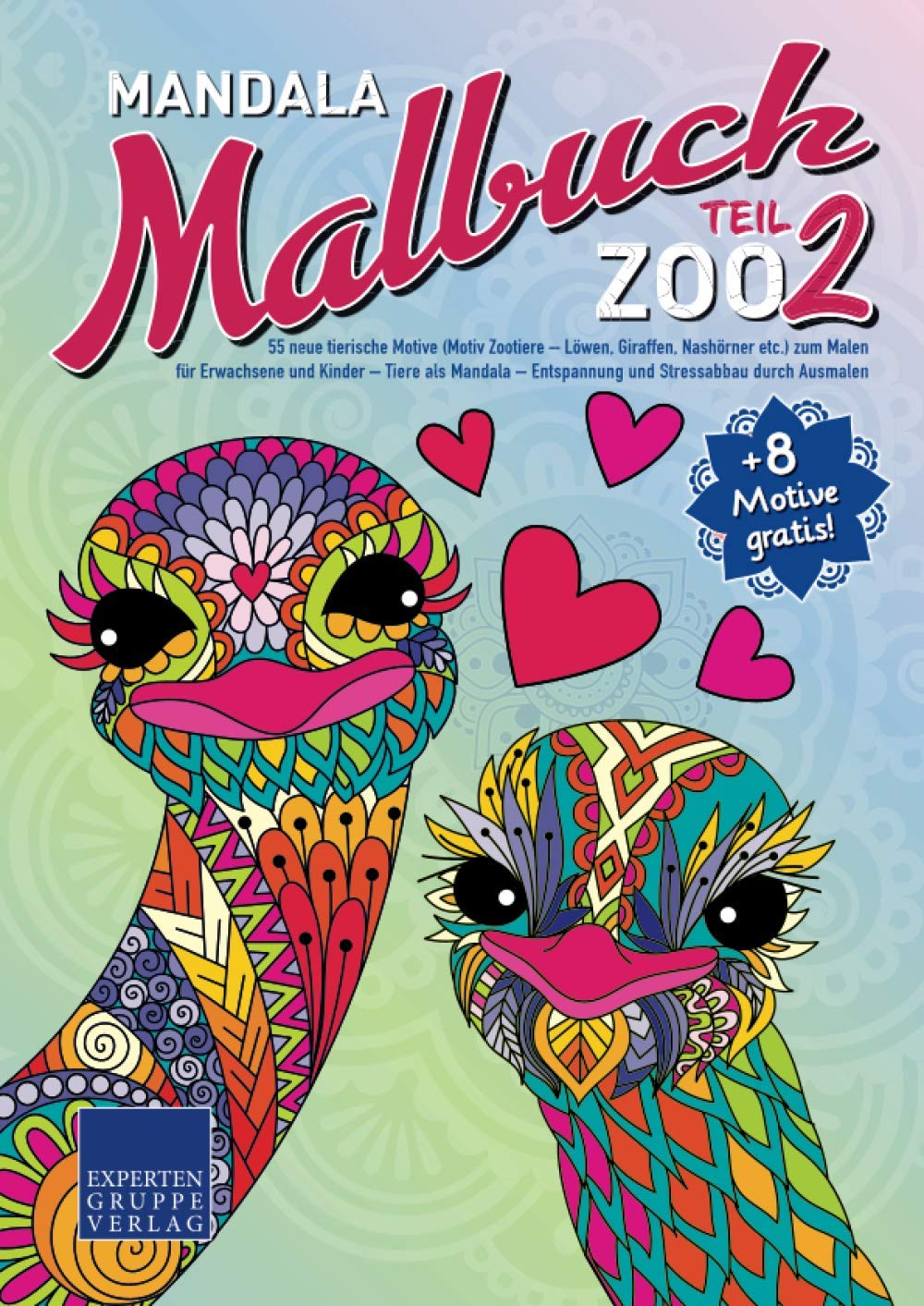 Mandala Malbuch Zoo Teil 2: 55 neue tierische Motive (Motiv Zootiere - Löwen, Giraffen, Nashörner etc.) zum Malen für Erwachsene und Kinder – Tiere ... durch Ausmalen (Mandala Malbücher Tiermotive) Arts & Music