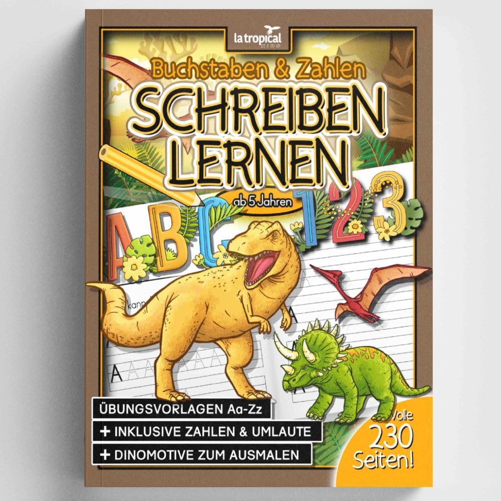 Buchstaben und Zahlen schreiben lernen ab 5 Jahren: Mein großes Dino-ABC + Zahlen lernen mit Dinosauriern von 1-10. Der große Übungsblock mit 230 ... für die Vorschule und Grundschule, Band 2) Manga