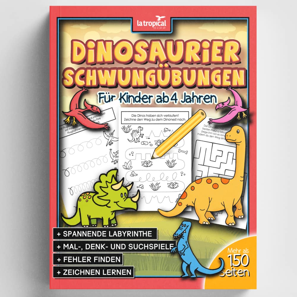 Dinosaurier Schwungübungen ab 4 Jahren Film, Art & Culture