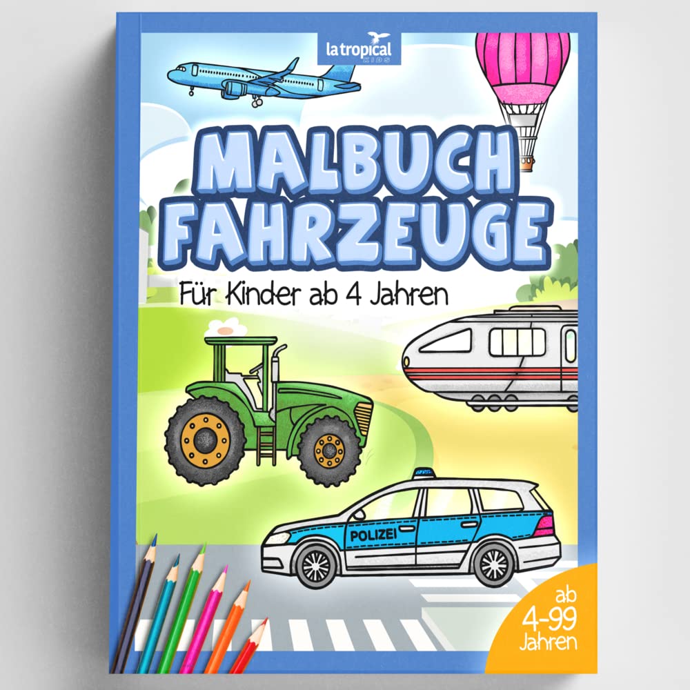 Malbuch Fahrzeuge für Kinder ab 4 Jahren Non-fiction