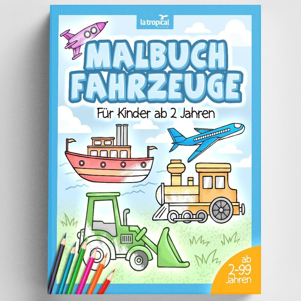 Malbuch Fahrzeuge für Kinder ab 2 Jahren: Deine Lieblingsfahrzeuge zum Ausmalen. Entdecke tolle Ausmalbilder mit klaren Konturen für Mädchen und Jungen zum Kritzeln und Krakeln. Arts & Culture Books