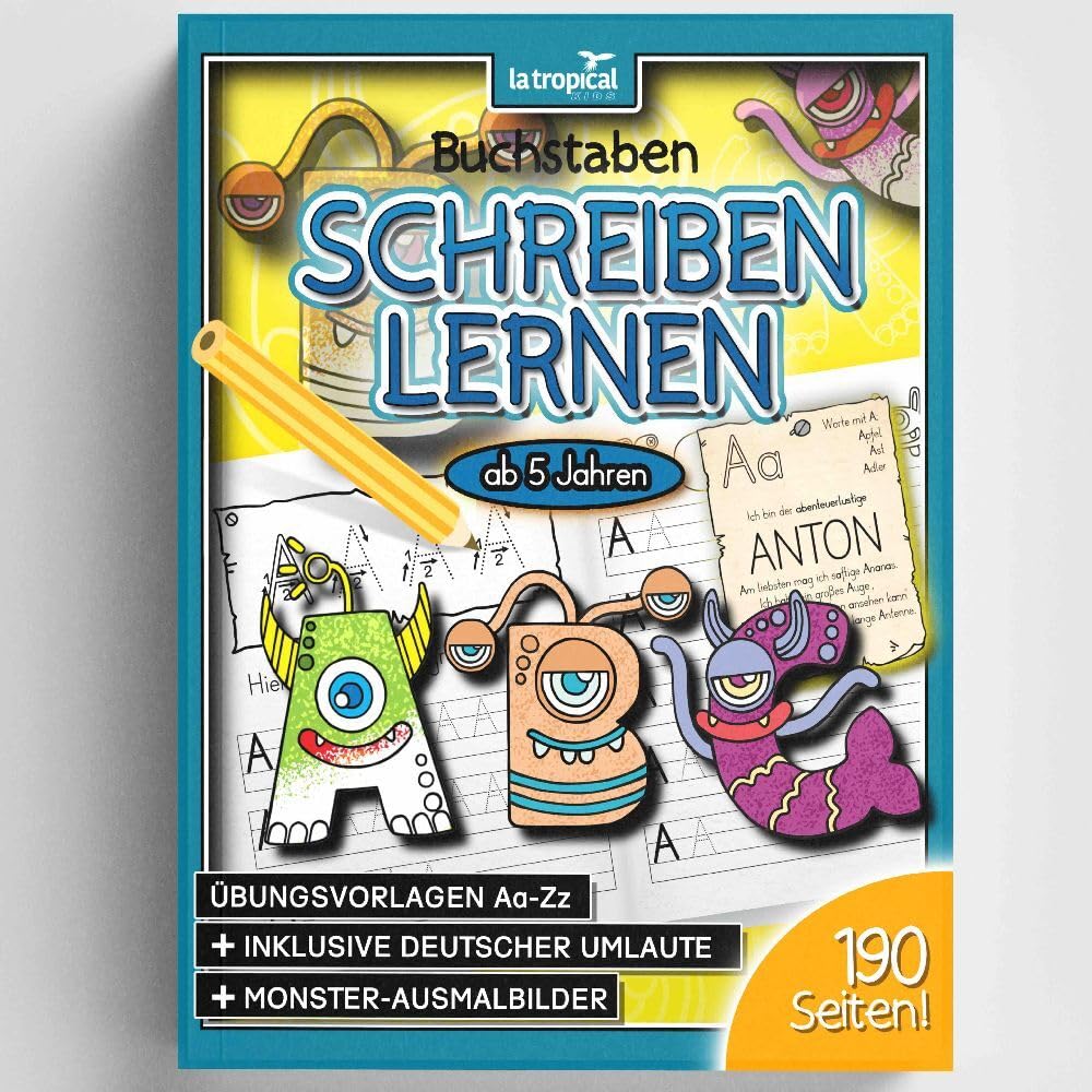 Buchstaben schreiben lernen ab 5 Jahren: Mein großes Monster-ABC! Das schrecklich schöne Vorschule-Übungsheft zum erlernen der Grundschrift & ... für die Vorschule und Grundschule, Band 2) Novels & Short Stories