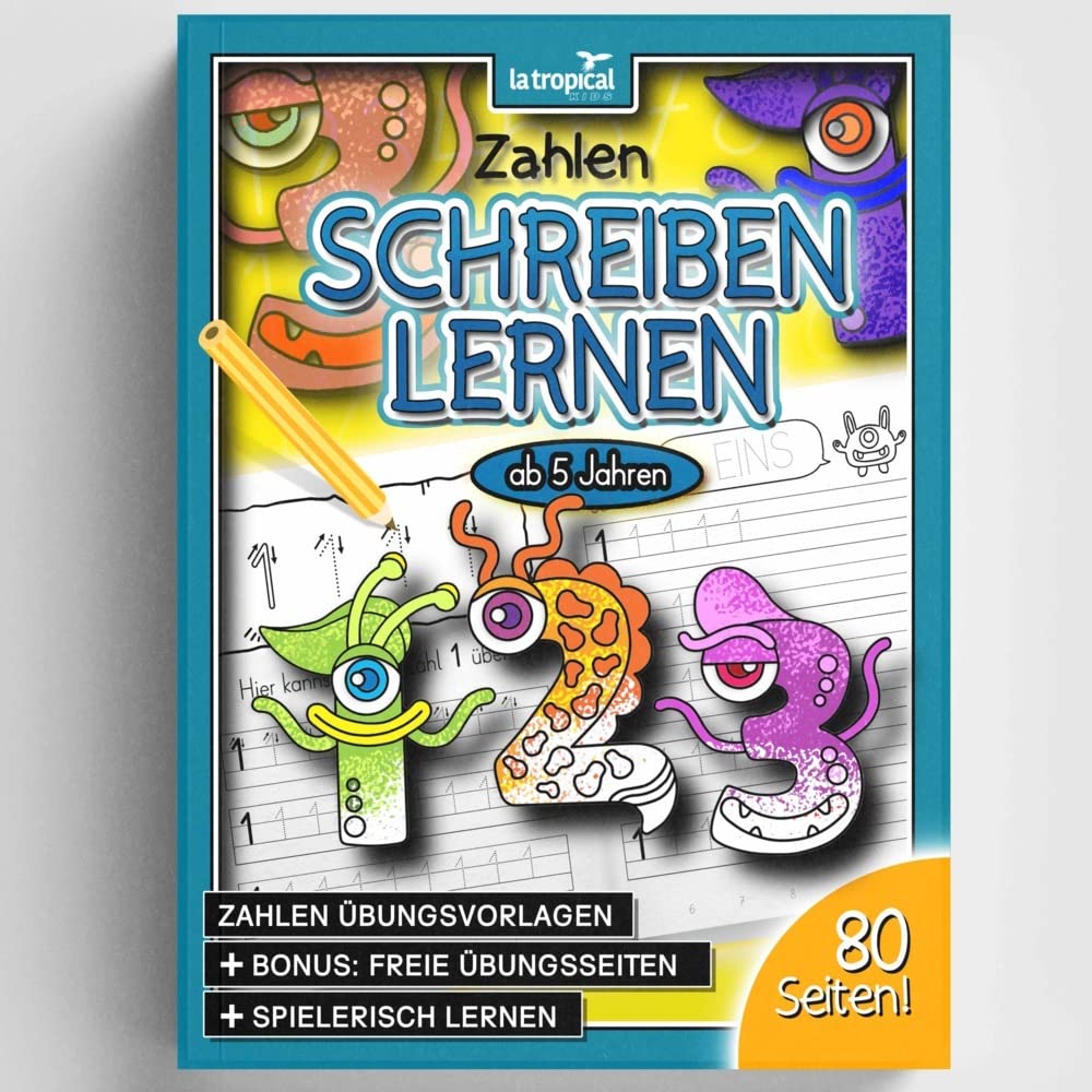 Zahlen schreiben lernen ab 5 Jahren: Die Zahlen-Ungeheuer von 1-10! Das Vorschule-Übungsheft für Bewegungsabläufe mit viel Lern- & Malspaß und tollen ... für die Vorschule und Grundschule, Band 3) Leisure & Fun