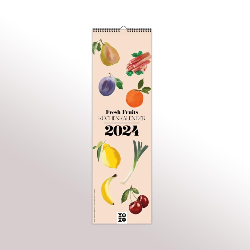 Design Küchenkalender 2024 "Fresh Fruits": Ein Wandschmuck für Designliebhaber: Der dekorative Küchenkalender "Fresh Fruits" von XOXO Arte Film, Art & Culture