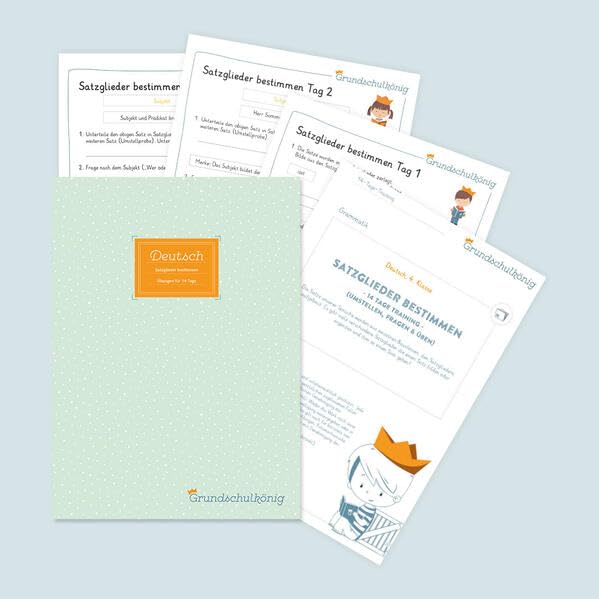 Satzglieder bestimmen - Das 14-Tage-Training für die 4. Jahrgangsstufe: Deutsch, 4. Klasse, Materialsammlung mit Lösungen (Grundschulkönig) Professional & Reference Books