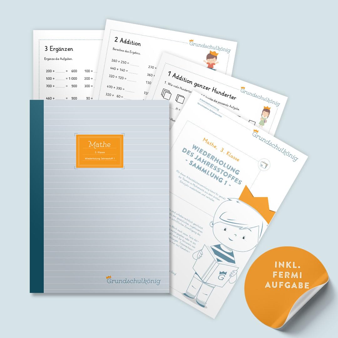 Grundschule - Mathe, 3. Klasse: Wiederholung des Jahresstoffs - Teil 1: Mathe, 3. Klasse, Arbeitsblättersammlung mit Lösungen Professional & Reference Books