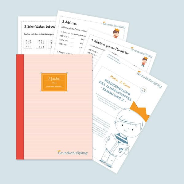 Grundschule - Mathe, 3. Klasse: Wiederholung des Jahresstoffs - Teil 2: Mathe, 3. Klasse, Arbeitsblättersammlung mit Lösungen Professional & Reference Books