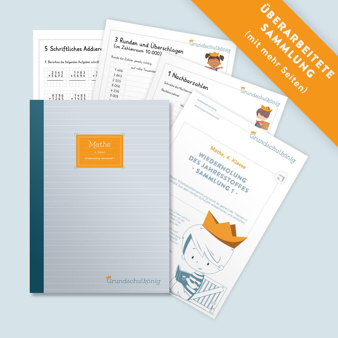 Grundschule - Mathe, 4. Klasse: Wiederholung des Jahresstoffs - Teil 1: Mathe, 4. Klasse, Arbeitsblättersammlung mit Lösungen Professional & Reference Books