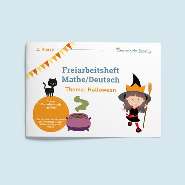 Freiarbeitsheft Halloween (2. Klasse): Grundschule, 2. Klasse, Mathe und Deutsch, mit Lösungen Professional & Reference Books