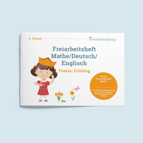 Freiarbeitsheft Frühling (4. Klasse): Grundschule, 4. Klasse, Deutsch, Mathe & Englisch, mit Lösungen Professional & Reference Books