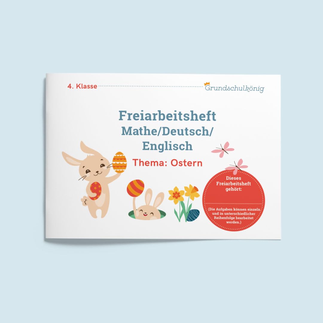 Freiarbeitsheft Ostern (4. Klasse): Grundschule, 4. Klasse, Deutsch, Mathe & Englisch, mit Lösungen Professional & Reference Books