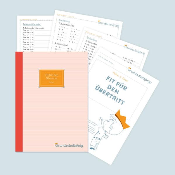 Mathe, 4. Klasse: Fit für den Übertritt: Arbeitsblättersammlung mit Lösungen für die Grundschule (Grundschulkönig) Professional & Reference Books