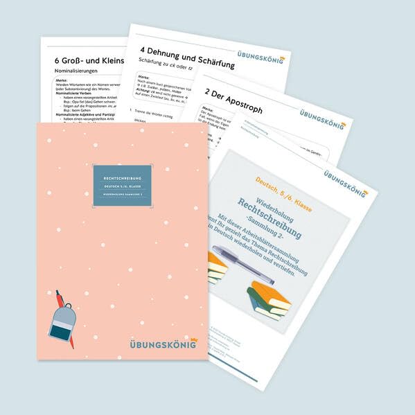 Deutsch, 5. & 6. Klasse: Wiederholungen zur Rechtschreibung - Teil 2: Deutsch, 5. & 6. Klasse, Aufgabenmappe für die Sekundarstufe Professional & Reference Books