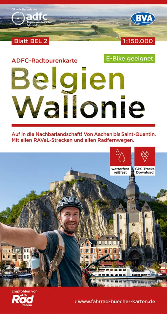 ADFC-Radtourenkarte BEL 2 Belgien Wallonie 1:150.000, reiß- und wetterfest, E-Bike geeignet, GPS-Tracks Download Leisure, Home & Garden