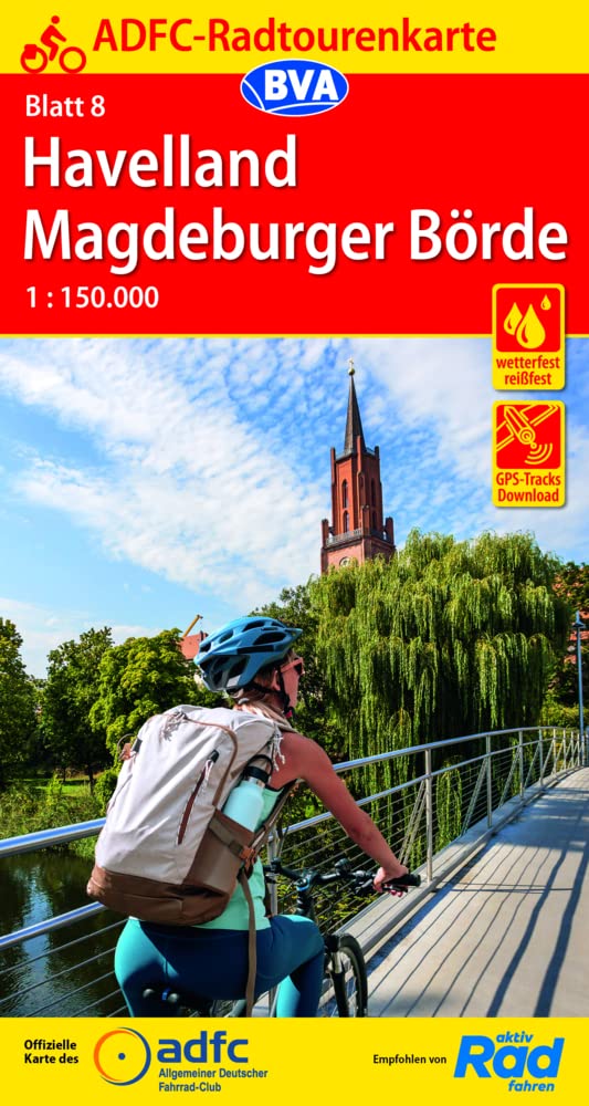 ADFC-Radtourenkarte 8 Havelland Magdeburger Börde 1:150.000, reiß- und wetterfest, E-Bike geeignet, GPS-Tracks Download (ADFC-Radtourenkarte 1:150.000, Band 8) Leisure, Home & Garden