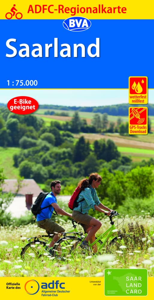 ADFC-Regionalkarte Saarland, 1:75.000, mit Tagestourenvorschlägen, reiß- und wetterfest, E-Bike-geeignet, GPS-Tracks Download Leisure, Home & Garden