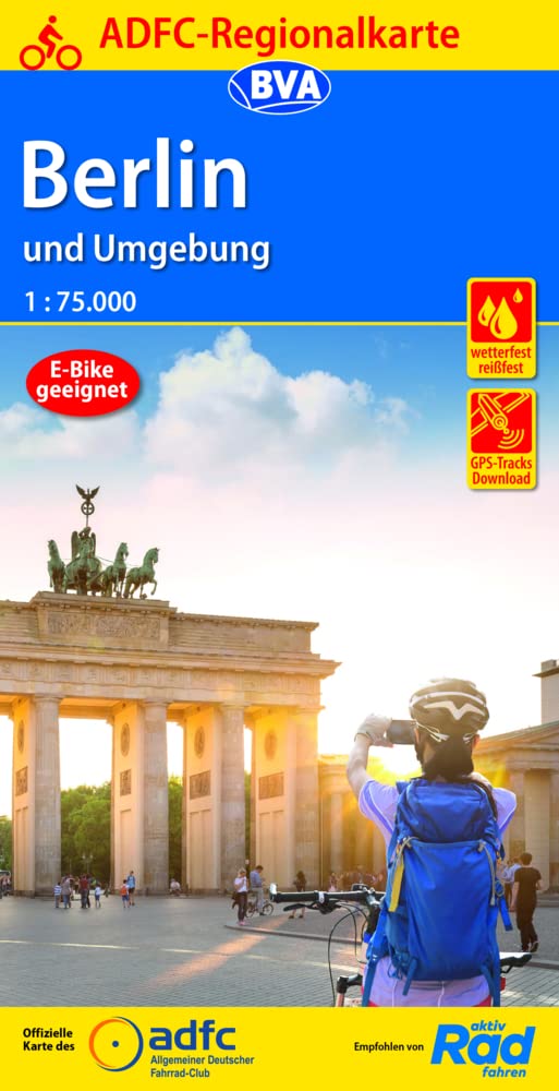 ADFC-Regionalkarte Berlin und Umgebung, 1:75.000, mit Tagestourenvorschlägen, reiß- und wetterfest, E-Bike-geeignet, mit Knotenpunkten, GPS-Tracks Download Leisure, Home & Garden