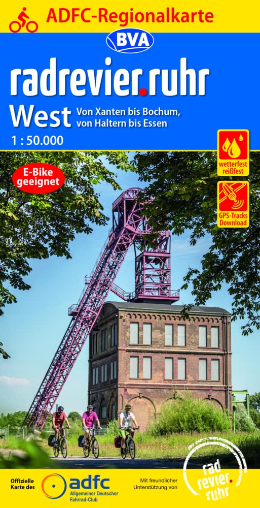ADFC-Regionalkarte radrevier.ruhr West, 1:50.000, mit Tagestourenvorschlägen, reiß- und wetterfest, E-Bike-geeignet, GPS-Tracks Download Leisure, Home & Garden