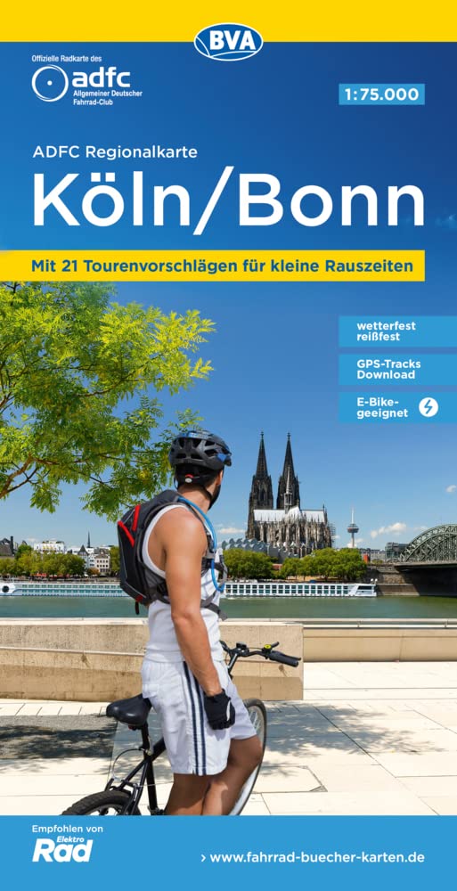 ADFC-Regionalkarte Köln/Bonn, 1:75.000, mit Tagestourenvorschlägen, reiß- und wetterfest, E-Bike-geeignet, mit Knotenpunkten, GPS-Tracks-Download Leisure, Home & Garden