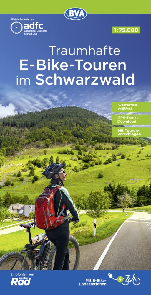 ADFC-Regionalkarte Traumhafte E-Bike-Touren im Schwarzwald, 1:75.000, mit Tagestourenvorschlägen, reiß- und wetterfest, GPS-Tracks-Download Leisure, Home & Garden