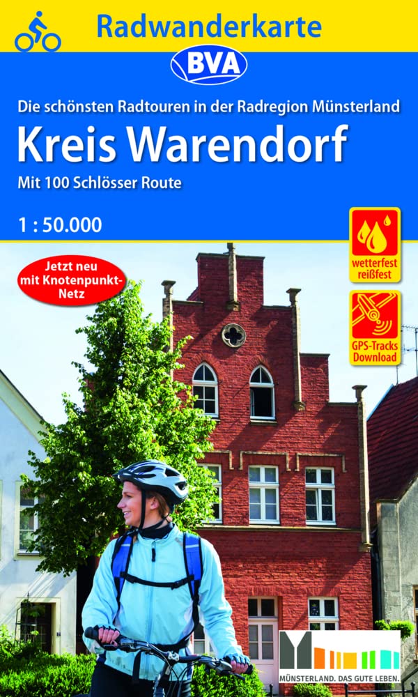 Radwanderkarte BVA Radregion Münsterland Kreis Warendorf mit 100 Schlösser Route 1:50.000, reiß- und wetterfest, GPS-Tracks Download Leisure, Home & Garden