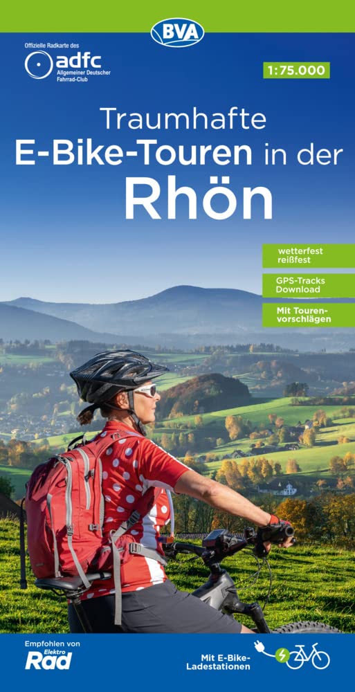ADFC-Regionalkarte Traumhafte E-Bike-Touren in der Rhön, 1:75.000, mit Tagestourenvorschlägen, reiß- und wetterfest, GPS-Tracks-Download Leisure, Home & Garden
