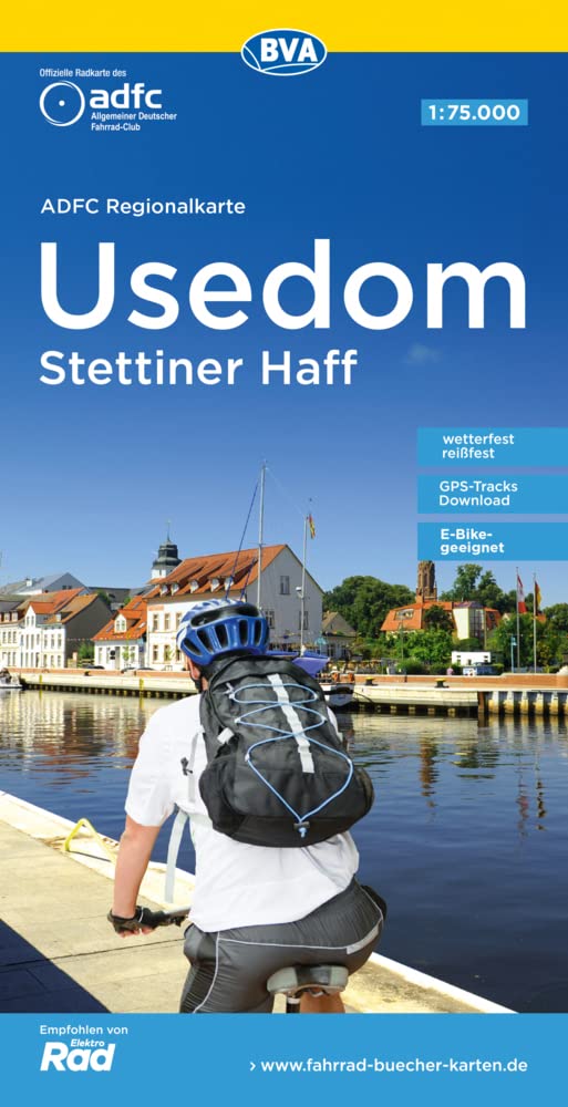 ADFC-Regionalkarte Usedom Stettiner Haff, 1:75.000, mit Tagestourenvorschlägen, reiß- und wetterfest, E-Bike-geeignet, GPS-Tracks Download Leisure, Home & Garden