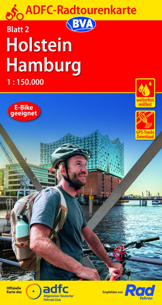 ADFC-Radtourenkarte 2 Holstein Hamburg 1:150.000, reiß- und wetterfest, E-Bike geeignet, GPS-Tracks Download Leisure, Home & Garden