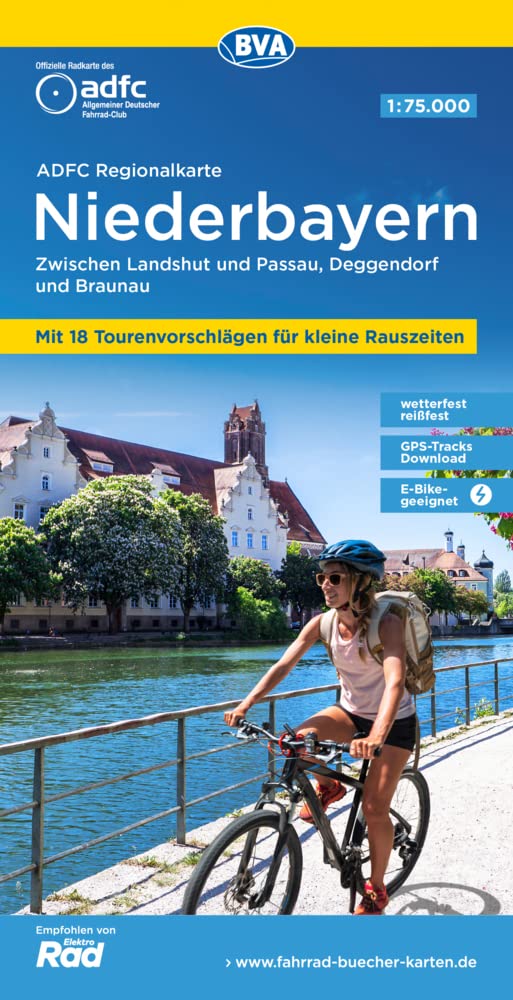 ADFC-Regionalkarte Niederbayern, 1:75.000, mit Tagestourenvorschlägen, reiß- und wetterfest, E-Bike-geeignet, GPS-Tracks Download Leisure, Home & Garden