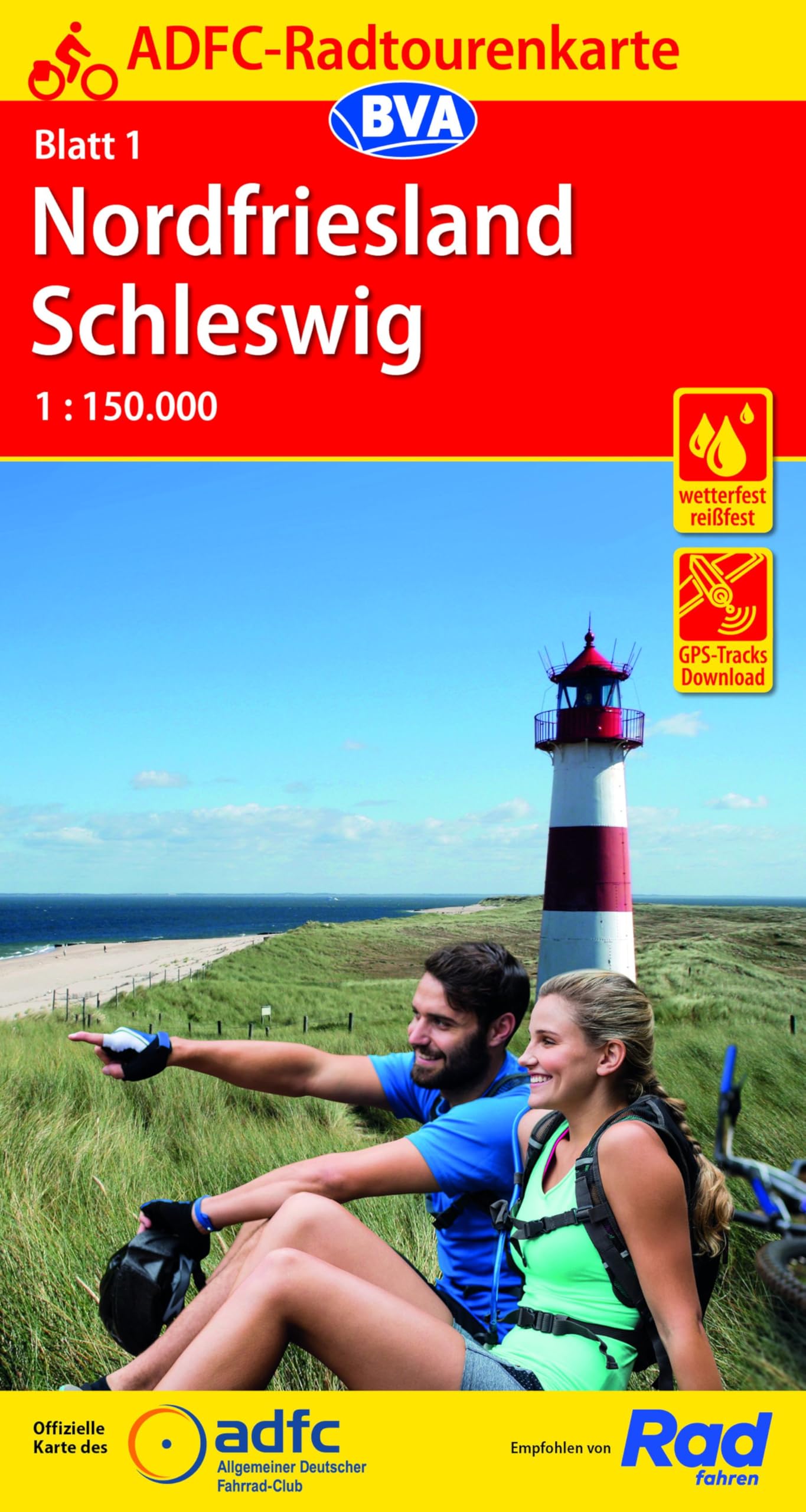 ADFC-Radtourenkarte 1 Nordfriesland /Schleswig 1:150.000, reiß- und wetterfest, E-Bike geeignet, GPS-Tracks Download Leisure, Home & Garden