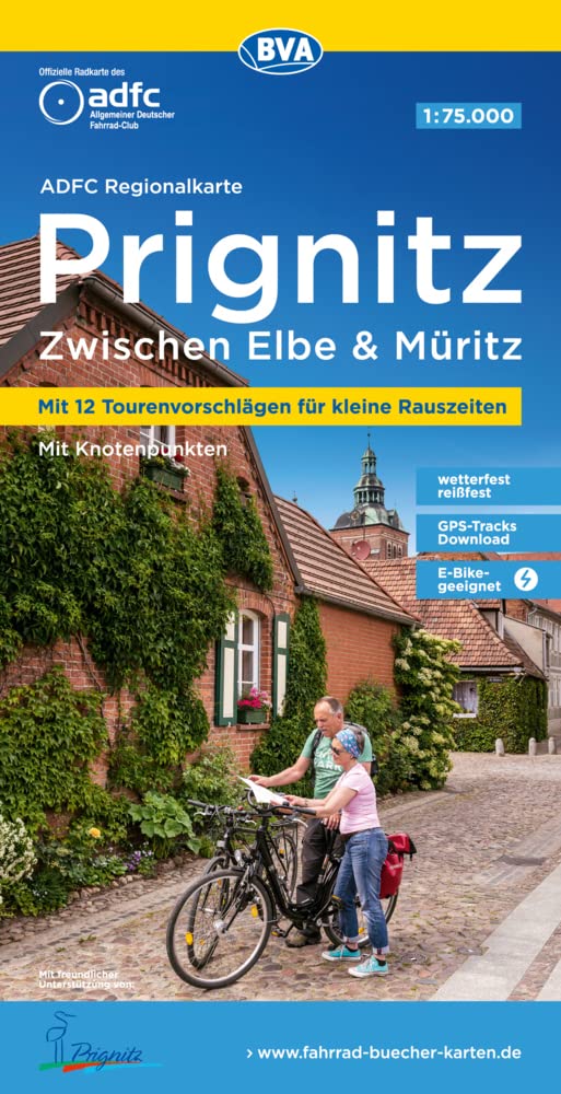 ADFC-Regionalkarte Prignitz, 1:75.000, mit Tagestourenvorschlägen, reiß- und wetterfest, E-Bike-geeignet, mit Knotenpunkten, GPS-Tracks Download, Leisure, Home & Garden