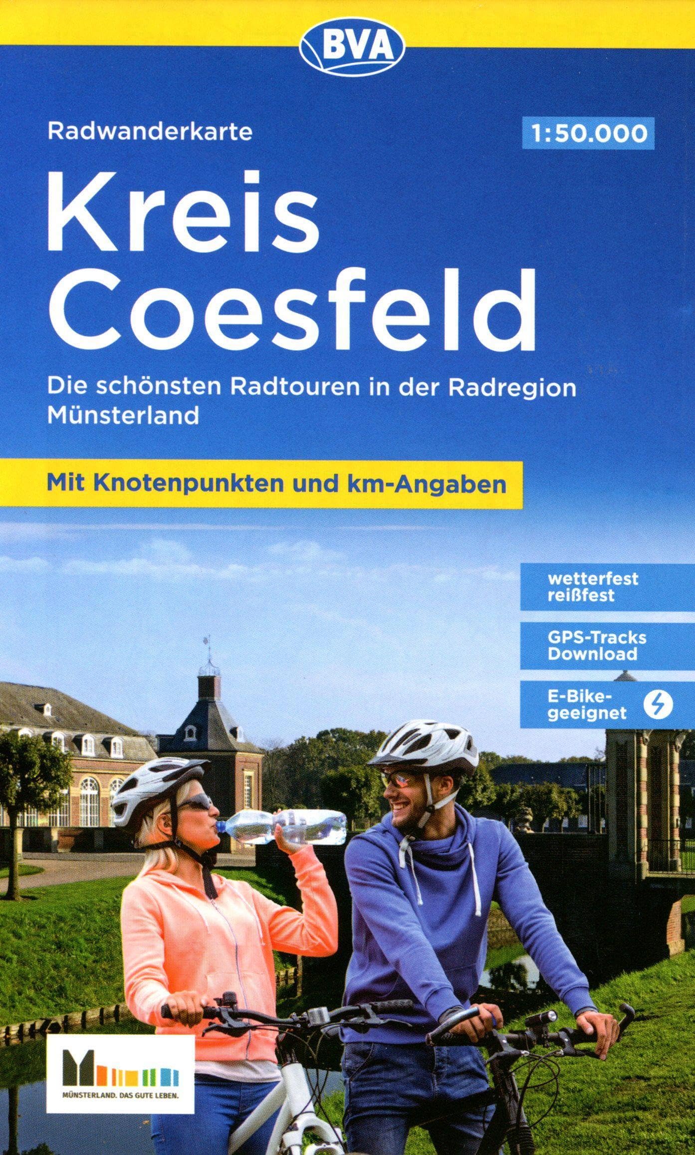 Radwanderkarte BVA Kreis Coesfeld mit Knotenpunkten und km-Angaben, 1:50.000, reiß- und wetterfest, GPS-Tracks Download, E-Bike geeignet Leisure, Home & Garden
