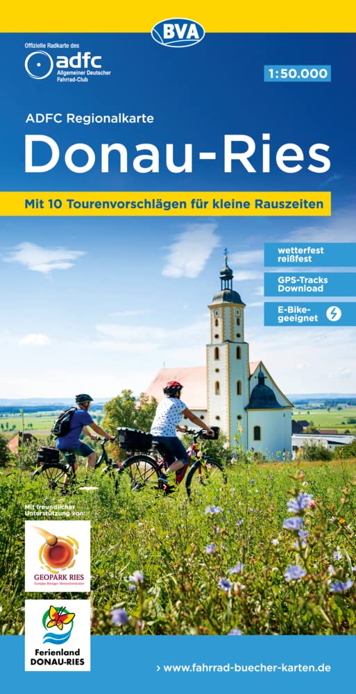 ADFC-Regionalkarte Donau-Ries, 1:50.000, mit Tagestourenvorschlägen, reiß- und wetterfest, E-Bike-geeignet, GPS-Tracks Download Leisure, Home & Garden