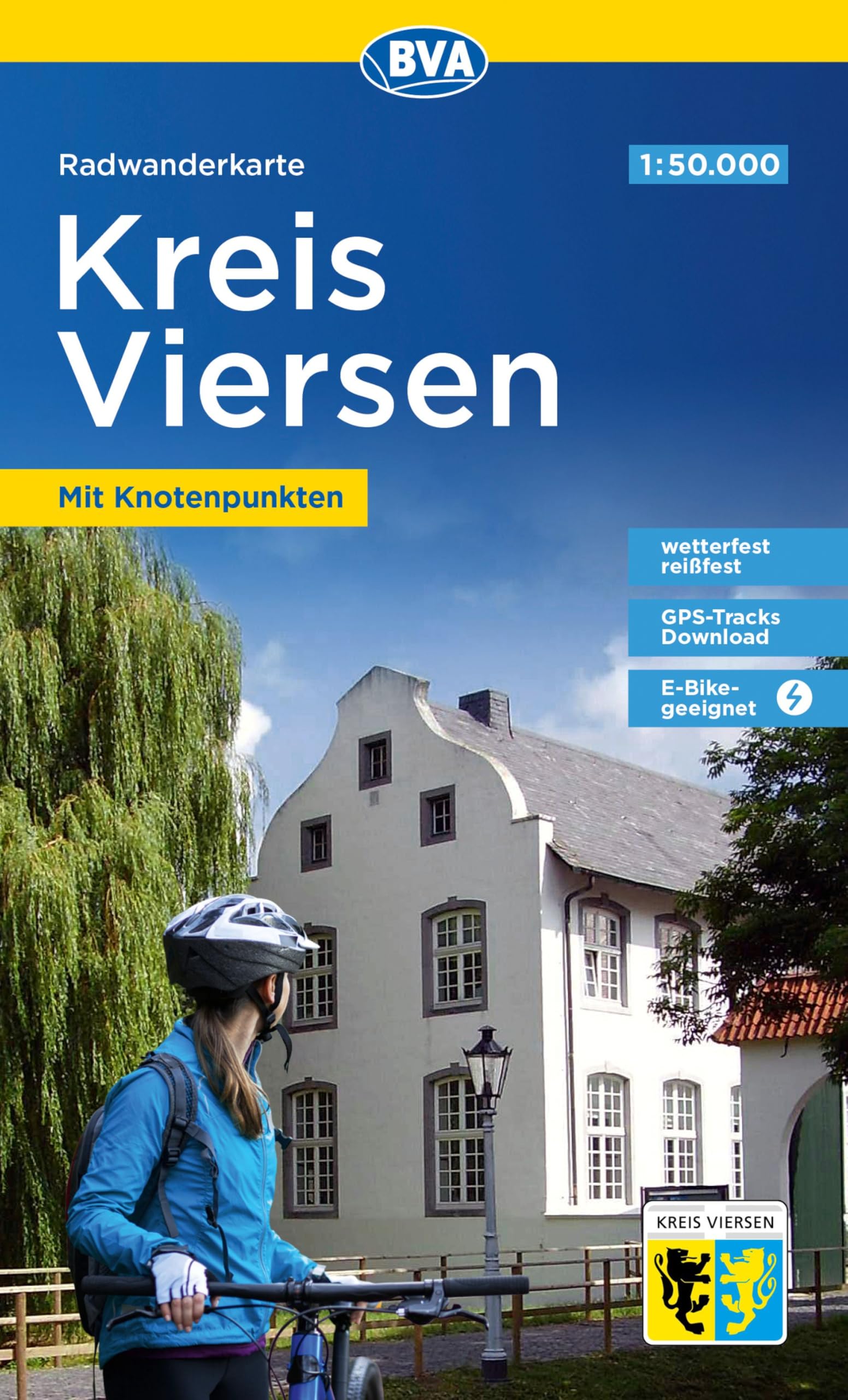 Radwanderkarte BVA Kreis Viersen mit Knotenpunkten, 1:50.000, reiß- und wetterfest, GPS-Tracks Download, E-Bike-geeignet Leisure, Home & Garden