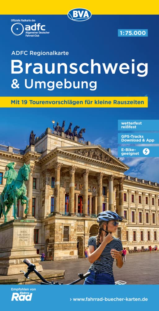 ADFC-Regionalkarte Braunschweig und Umgebung, 1:75.000, mit Tagestourenvorschlägen, reiß- und wetterfest, E-Bike-geeignet, GPS-Tracks-Download Leisure, Home & Garden