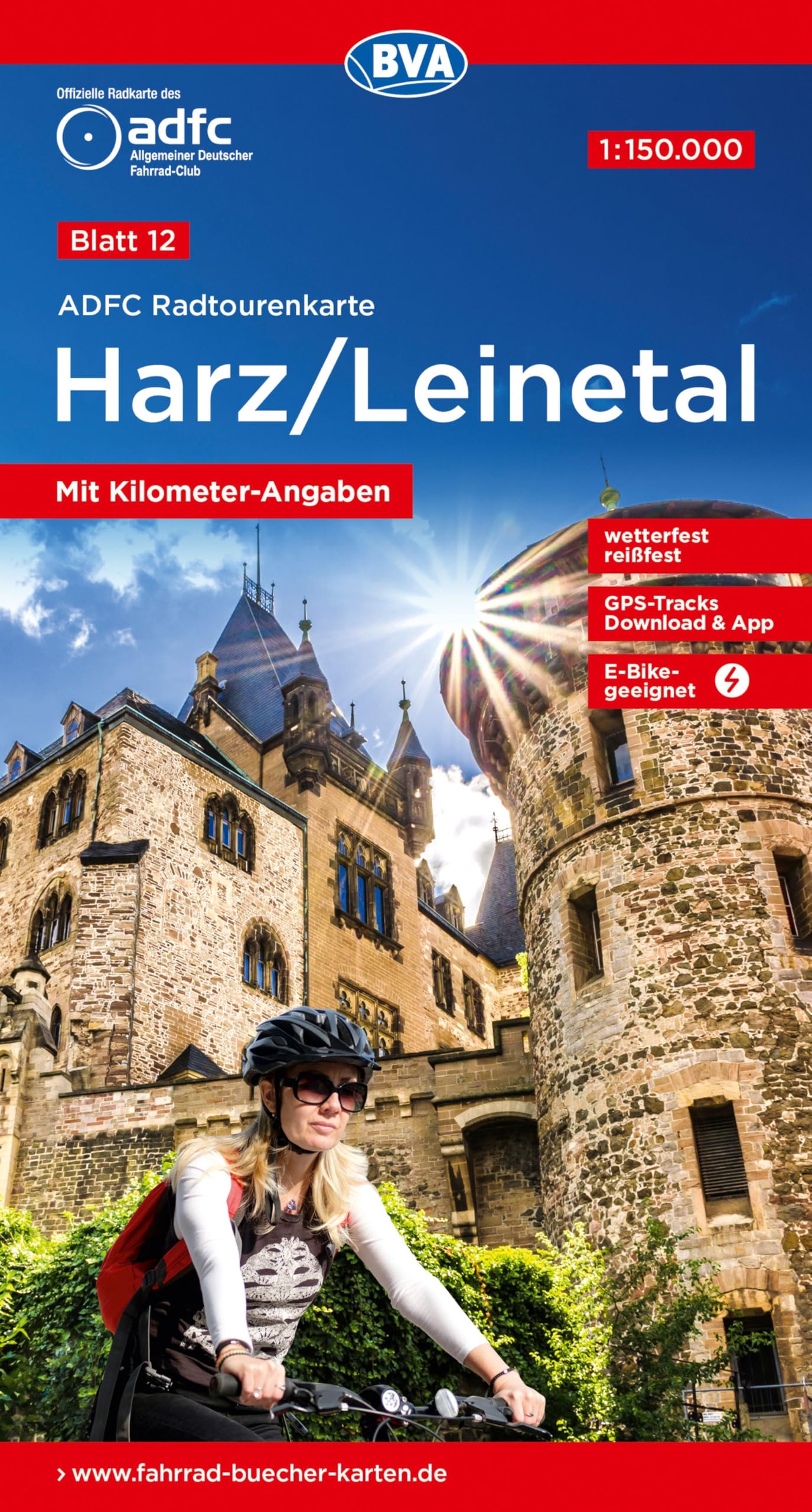 ADFC-Radtourenkarte 12 Harz /Leinetal 1:150.000, reiß- und wetterfest, E-Bike geeignet, GPS-Tracks Download, mit Bett+Bike Symbolen, mit Kilometer-Angaben Leisure, Home & Garden