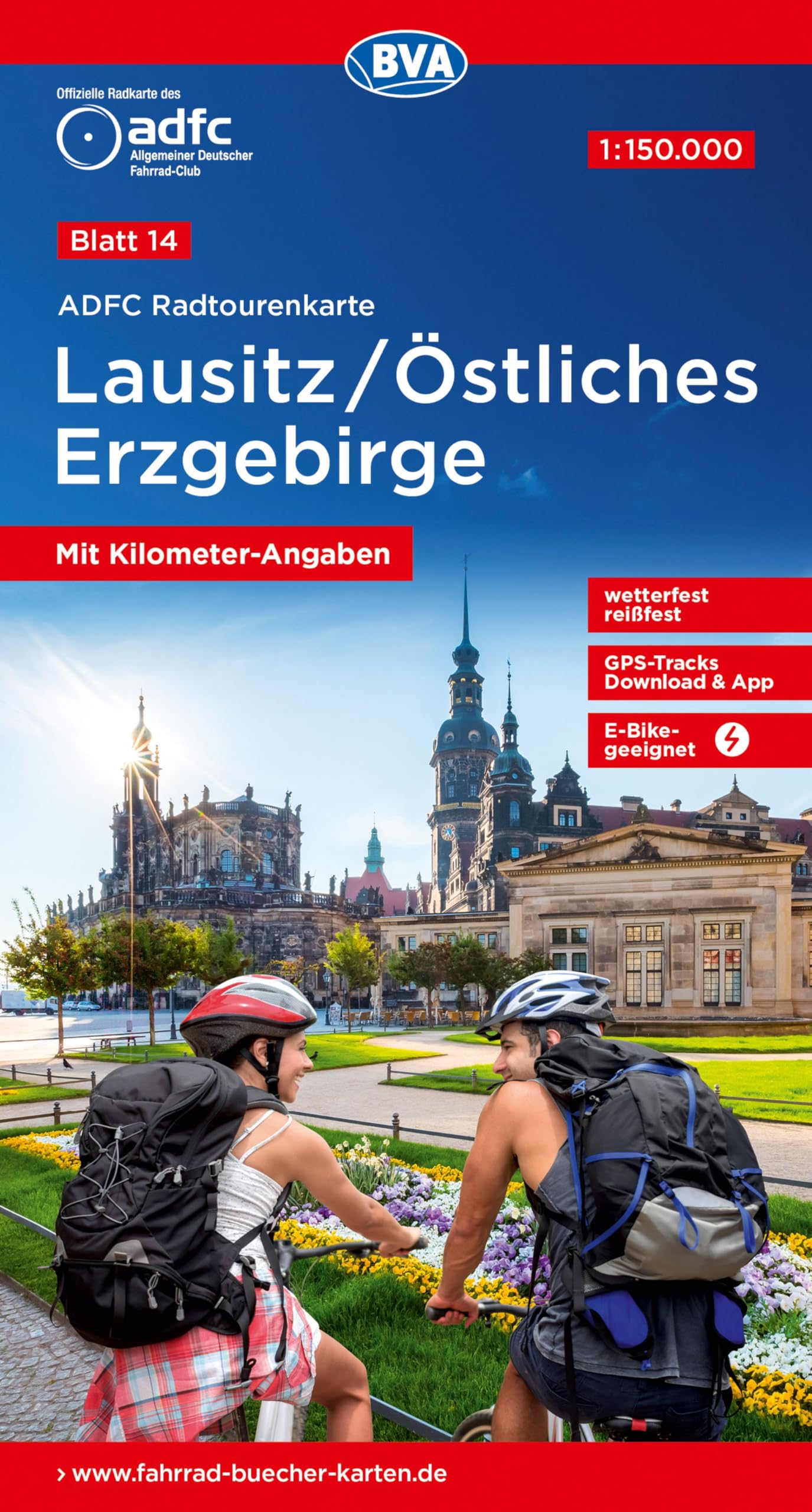 ADFC-Radtourenkarte 14 Lausitz /Östliches Erzgebirge 1:150.000, reiß- und wetterfest, E-Bike geeignet, GPS-Tracks Download, mit Bett+Bike Symbolen, mit Kilometer-Angaben Leisure, Home & Garden