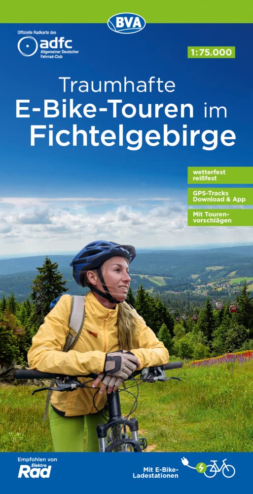 ADFC-Regionalkarte Traumhafte E-Bike-Touren im Fichtelgebirge, 1:75.000, mit Tagestourenvorschlägen, reiß- und wetterfest, GPS-Tracks Download Leisure, Home & Garden