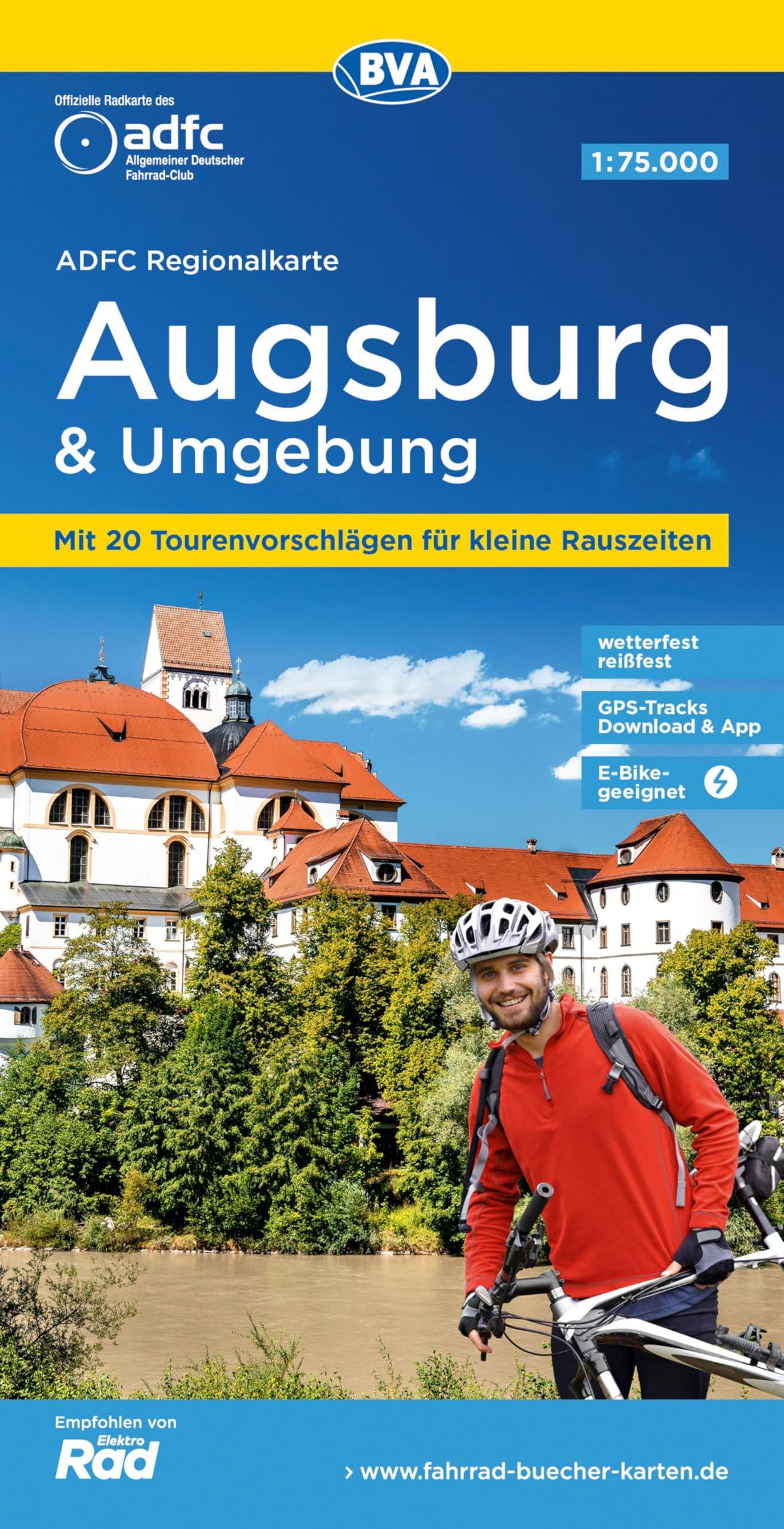 ADFC-Regionalkarte Augsburg und Umgebung, 1:75.000, mit Tagestourenvorschlägen, reiß- und wetterfest, E-Bike-geeignet, GPS-Tracks-Download Leisure, Home & Garden