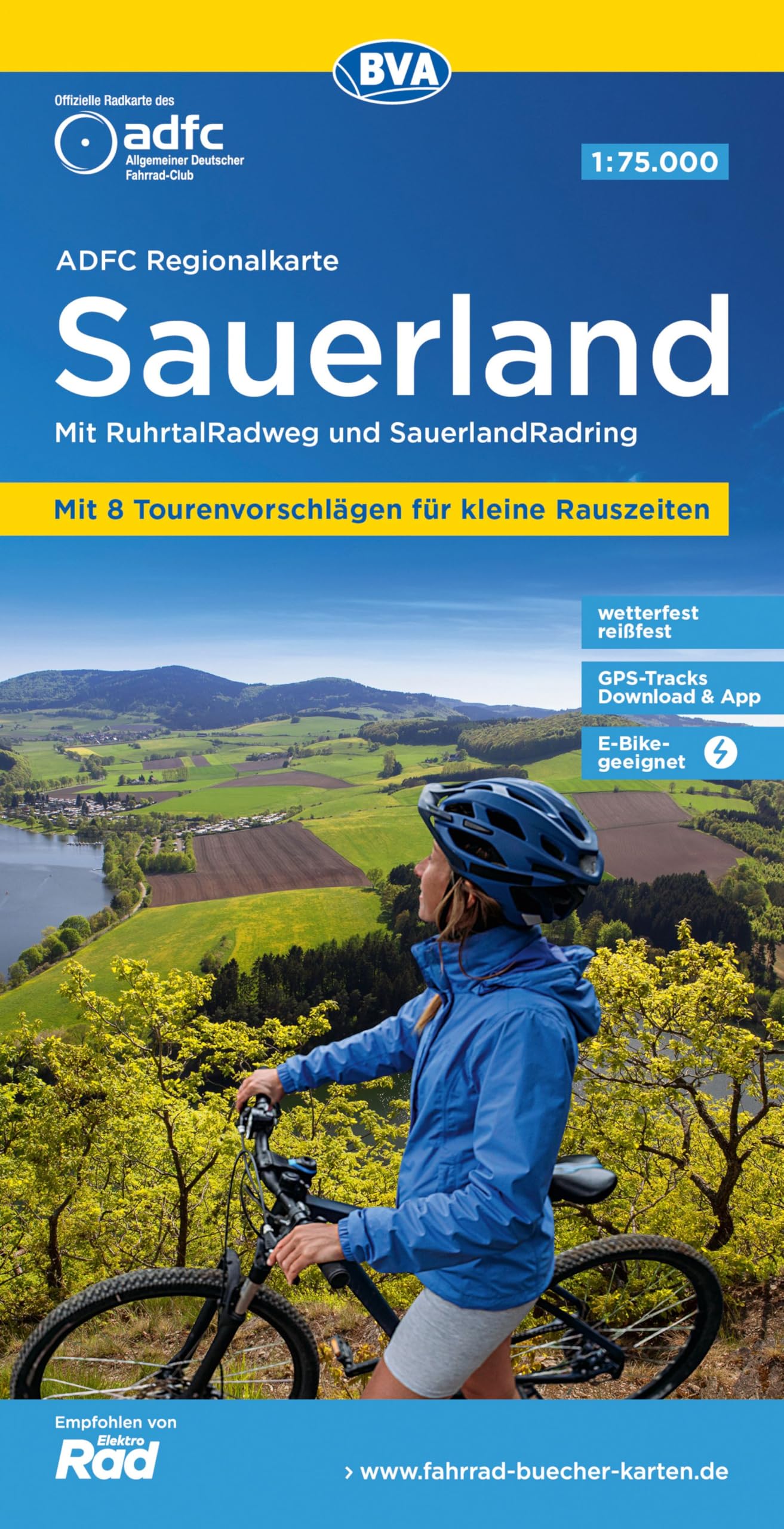 ADFC-Regionalkarte Sauerland mit Tagestouren-Vorschlägen, 1:75.000, reiß- und wetterfest, GPS-Tracks Download Leisure, Home & Garden