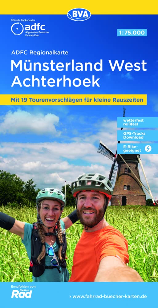 ADFC-Regionalkarte Münsterland West / Flusslandschaft Achterhoek, 1:75.000, mit Tagestourenvorschlägen, reiß- und wetterfest, E-Bike-geeignet, GPS-Tracks-Download Leisure, Home & Garden