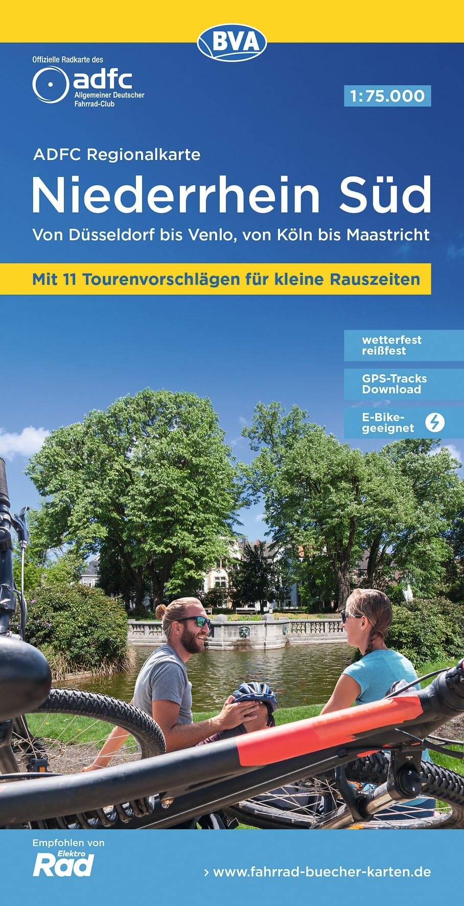 ADFC-Regionalkarte Niederrhein Süd 1:75.000, mit Tagestourenvorschlägen, reiß- und wetterfest, E-Bike-geeignet, mit Knotenpunkten, GPS-Tracks-Download Leisure, Home & Garden