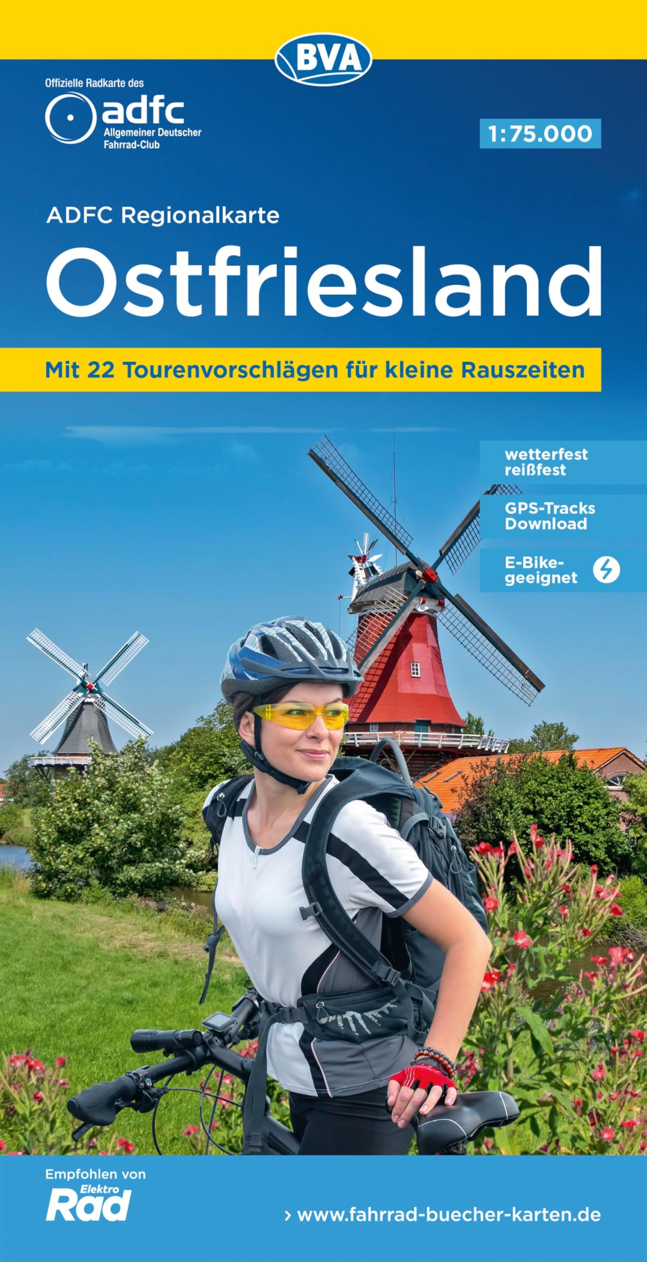 ADFC-Regionalkarte Ostfriesland, 1:75.000, mit Tagestourenvorschlägen, reiß- und wetterfest, E-Bike-geeignet, GPS-Tracks-Download Leisure, Home & Garden