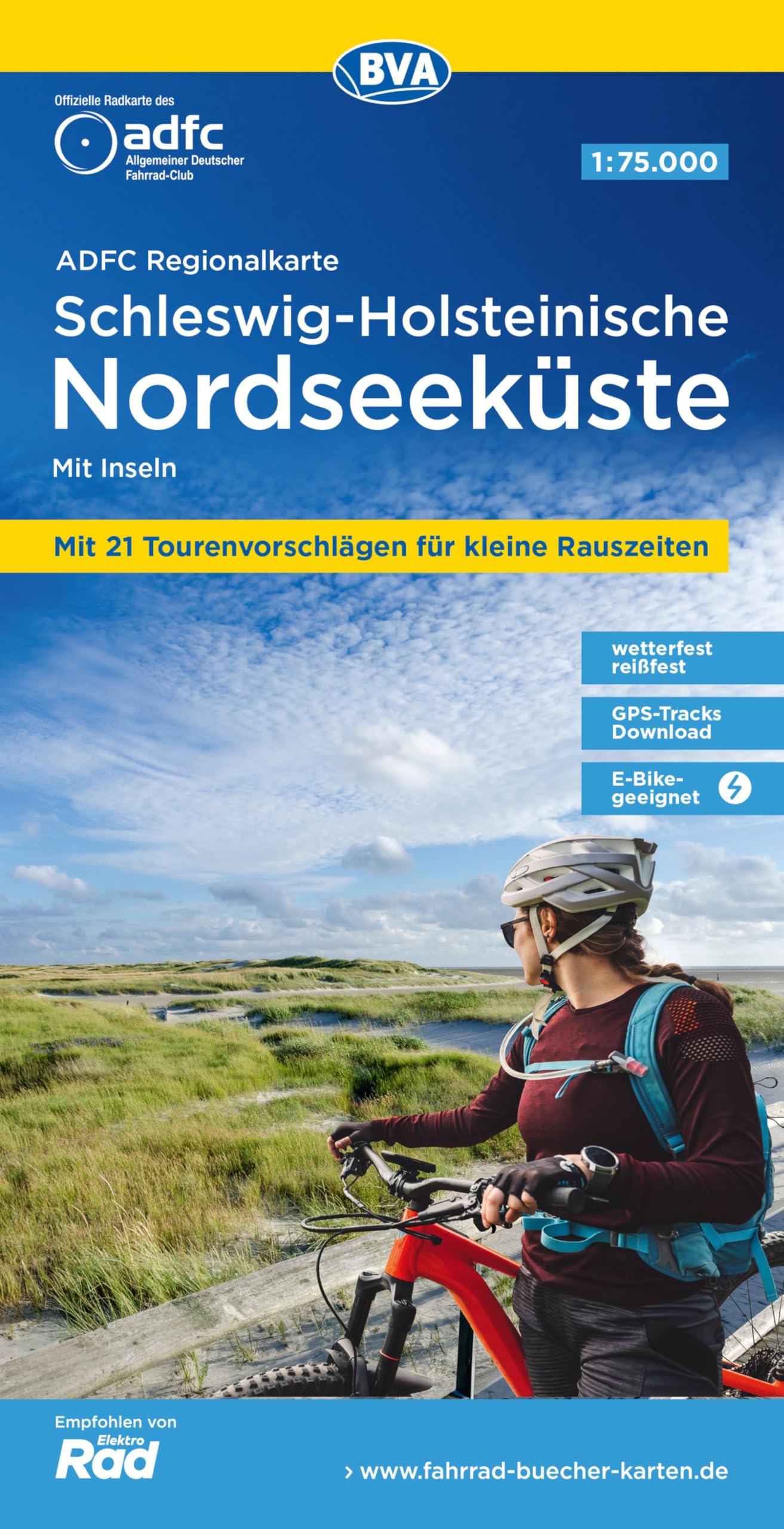 BVA ADFC Regionalkarte Schleswig-Holsteinische Nordseeküste mit Inseln 1:75.000 Leisure, Home & Garden