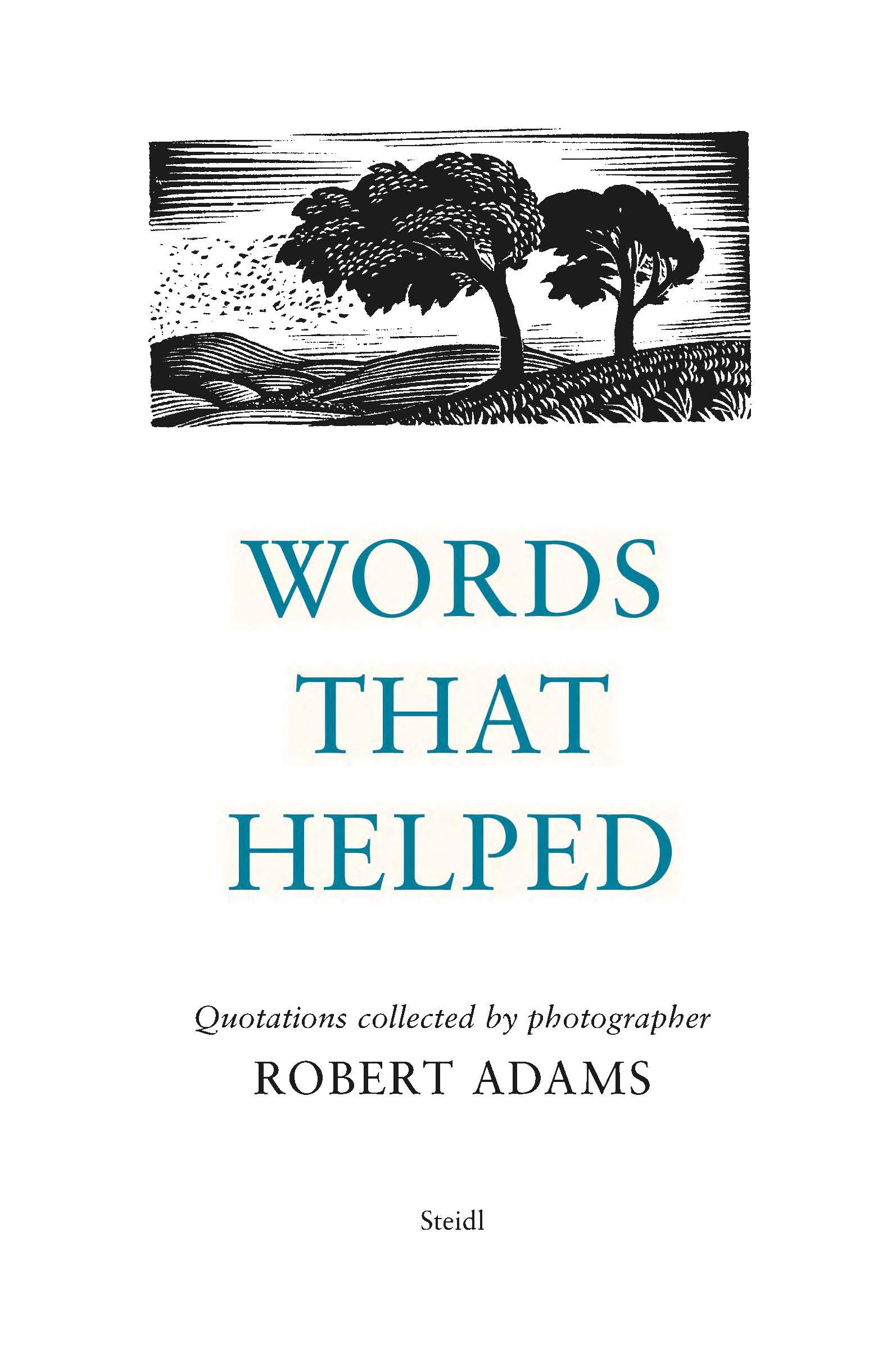 Words That Helped: Quotations Collected by Photographer Robert Adams Contemporary literature