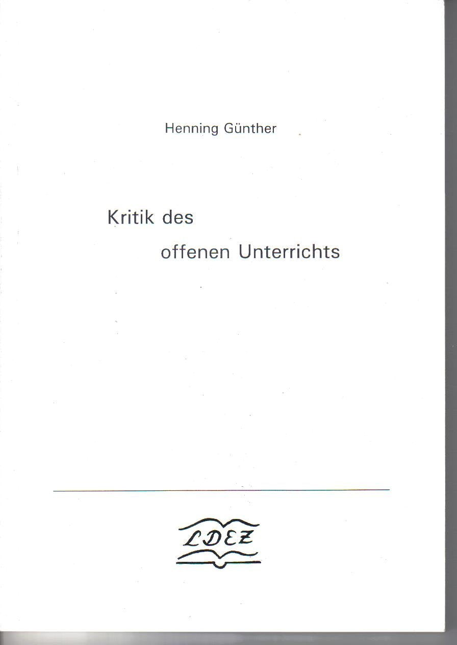 Kritik des offenen Unterrichts Books